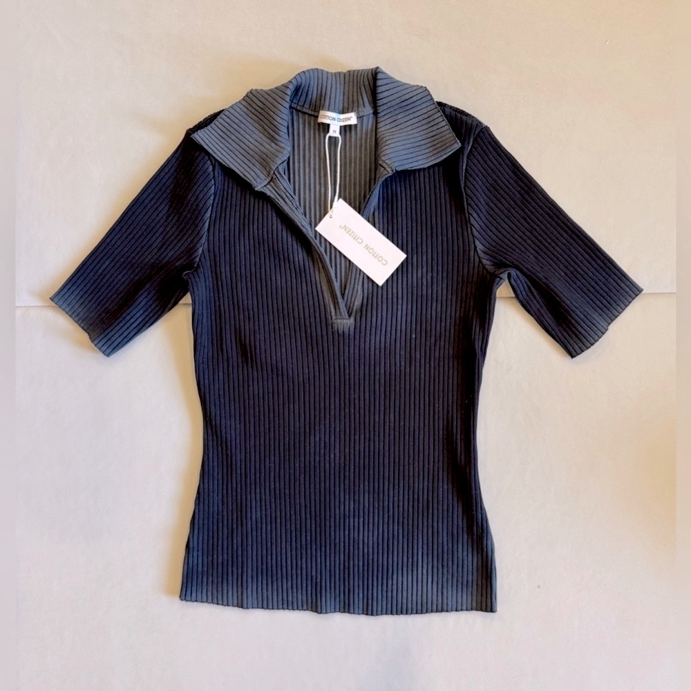 Cotton Citizen Ibiza Polo Ribbed Top